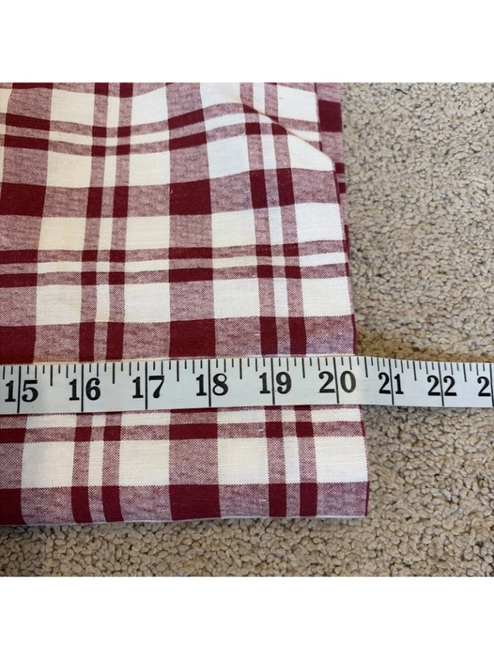 VTG Croscill Tab Top Curtain Panels Burgundy Check Plaid 40X56